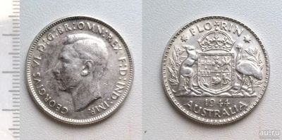 Лот: 8272657. Фото: 1. Австралия. 1 флорин 1944 (серебро... Австралия и Океания