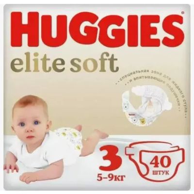 Лот: 21049590. Фото: 1. Подгузники Huggies Elite Soft... Детская гигиена