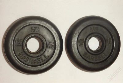 Лот: 2833925. Фото: 1. Блин BARBELL обрезиненый 1.25... Штанги, блины