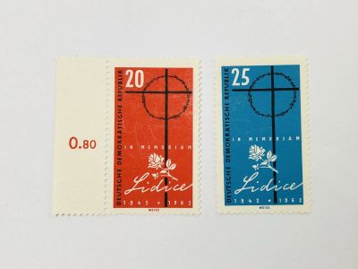 Лот: 23594136. Фото: 1. 20-летие разрушения Лидице (Среднечешский... Марки