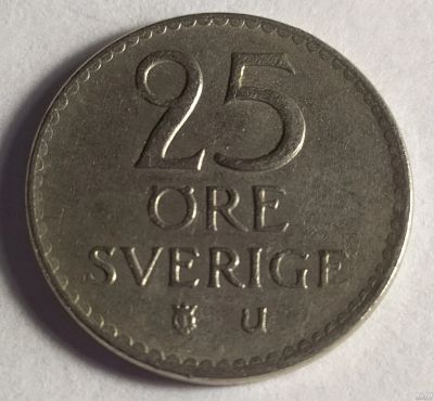 Лот: 15937871. Фото: 1. Швеция. 25 эре. 1963г. Европа