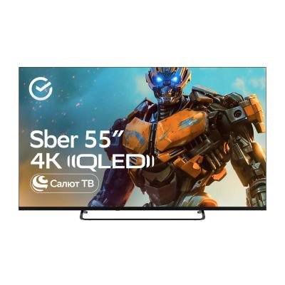 Лот: 25083672. Фото: 1. Умный QLED телевизор Sber SDX-55UQ5236. Умный дом