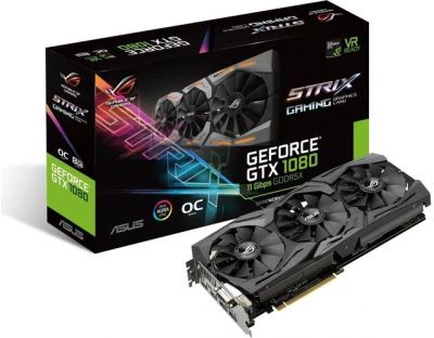 Лот: 9844191. Фото: 1. Видеокарта ROG-STRIX-GTX1080-O8G-11GBPS. Видеокарты