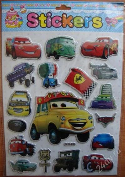 Лот: 1526879. Фото: 1. Наклейки 3D "Тачки" №3. Наклейки, карточки, вкладыши