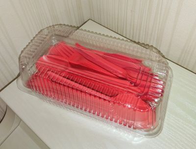 Лот: 7174563. Фото: 1. Красная одноразовая посуда (53... Одноразовая посуда
