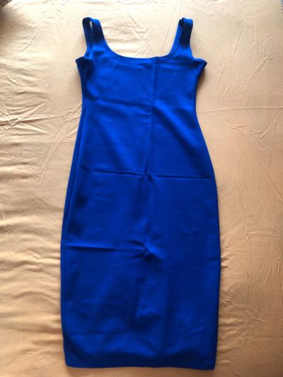 Лот: 17978598. Фото: 1. Платье-футляр синее Размер М... Платья