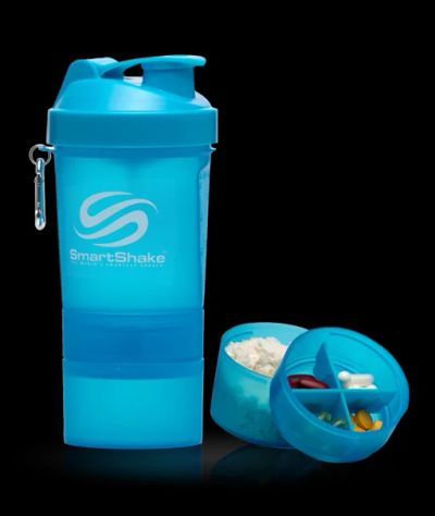 Лот: 3314290. Фото: 1. Шейкер синий Неон SmartShake NEON. Спортивная посуда