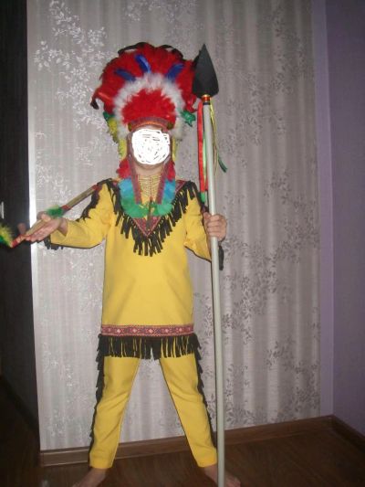 Лот: 8488387. Фото: 1. Новогодний костюм индеец возраст... Детские карнавальные, праздничные костюмы