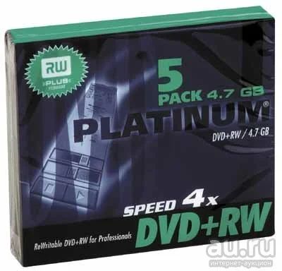 Лот: 10852572. Фото: 1. DVD-RW 4,7GB 5шт Slimcase Platinum. CD, DVD, BluRay