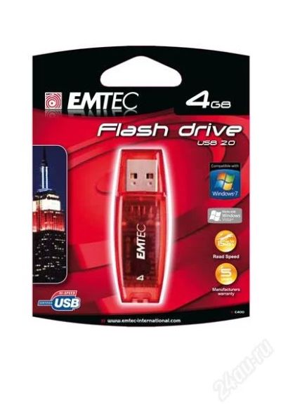 Лот: 2949311. Фото: 1. Флешка USB 4 Гб Emtec C400 Гарантия... USB-флеш карты