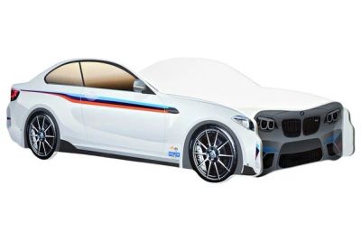 Лот: 9877485. Фото: 1. Кровать-машина "BMW белая". Детские кровати и кроватки