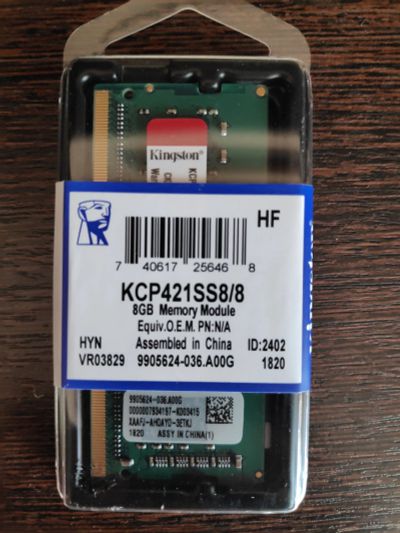 Лот: 15829009. Фото: 1. Модуль памяти Kingston DDR4 8GB... Оперативная память