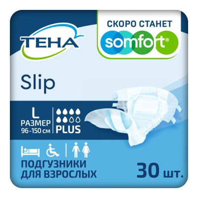 Лот: 23715533. Фото: 1. Тена подгузники Слип Плюс для... Лекарства