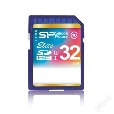 Лот: 2905241. Фото: 1. Карта памяти SD HC 32 GB Silicon... Карты памяти