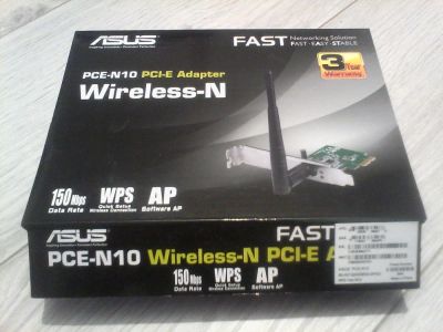 Лот: 7509588. Фото: 1. WI-FI адаптер ASUS pce-n10 pci-e... WiFi, Bluetooth адаптеры