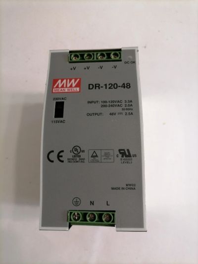 Лот: 8648567. Фото: 1. Блок питания MEAN WELL DR-120-48. Зарядные устройства, блоки питания для бытовой техники