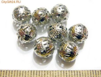 Лот: 4685011. Фото: 1. бусины металл, филигрань. Бижутерия ручной работы
