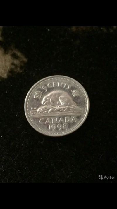 Лот: 16862699. Фото: 1. Монета 5 cents Canada 1998 года. Европа