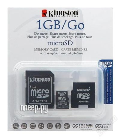Лот: 410031. Фото: 1. Карта памяти Micro SD 1Gb (2 адаптера... Карты памяти