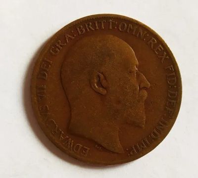 Лот: 25362129. Фото: 1. Великобритания 1 пенни 1908 Эдуард... Великобритания и острова