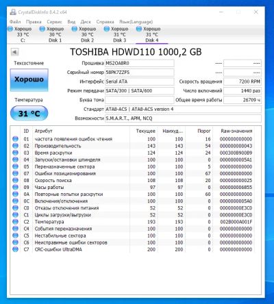 Лот: 25335286. Фото: 1. HDD 1Tb SATA 6Gb/s Toshiba P300... Жёсткие диски (HDD)