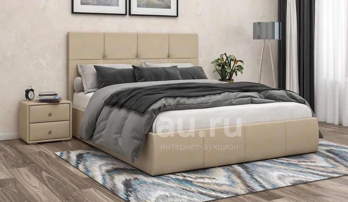 В Пути! Кровать Твист 160 с подъемным механизмом (Микровелюр бежевый ...