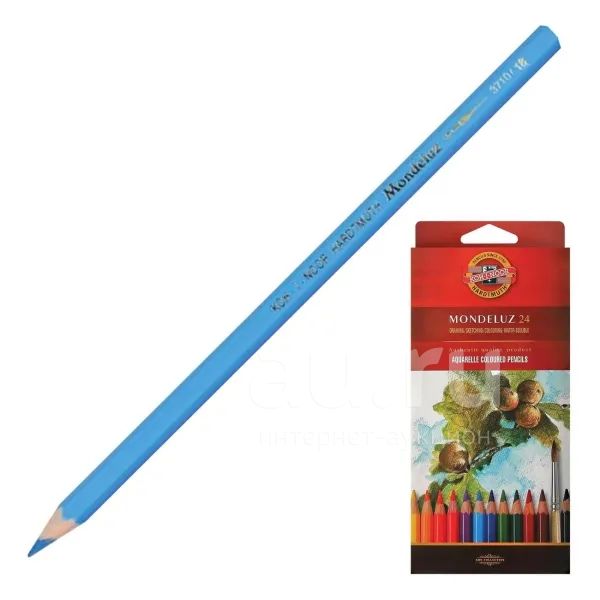 Карандаши цветные KOH-I-NOOR Mondeluz, заточенные, европодвес, 3,8 мм ...