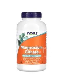 Now Foods Magnesium Citrate Цитрат магния 400 мг - 240 вег. капсул ...