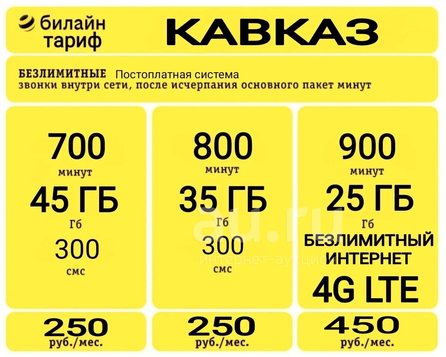 Тариф Билайн интернет , минуты , звонки , минуты , сим , тарифы на ваш  номер , тарифы на вашу сим — купить в Красноярске. Телефонные номера,  SIM-карты на интернет-аукционе Au.ru