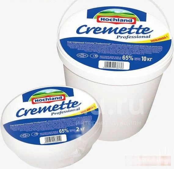 СЫР Креметте 10 кг Творожный 65% Продукты для суши и ролов тортов ...