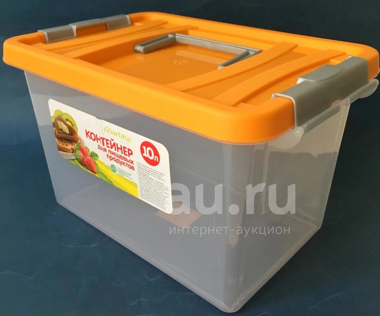 Ящик-контейнер 10 л с крышкой на защелках и ручкой