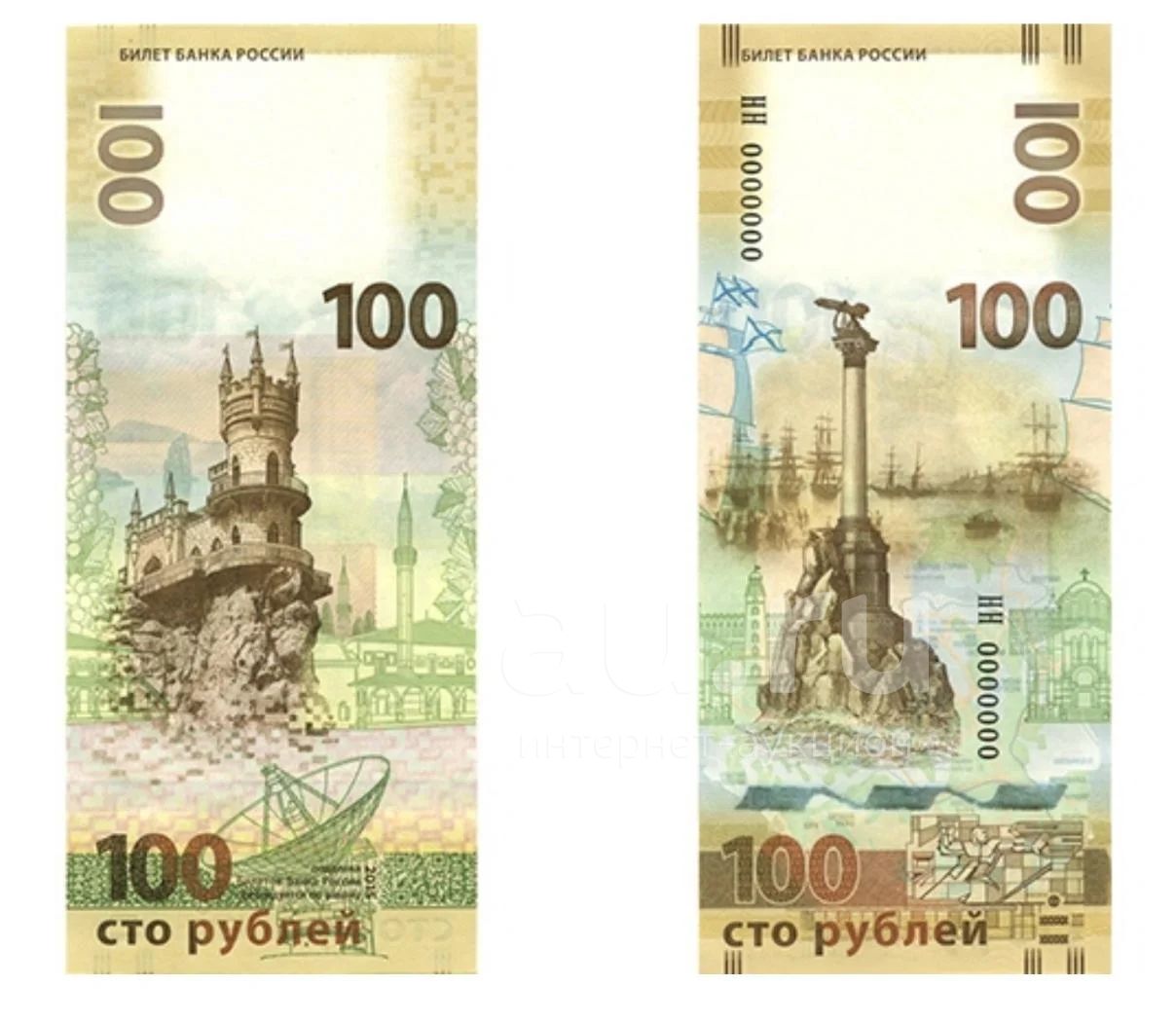 Памятная банкнота банка россии образца 2015 года номиналом 100 рублей