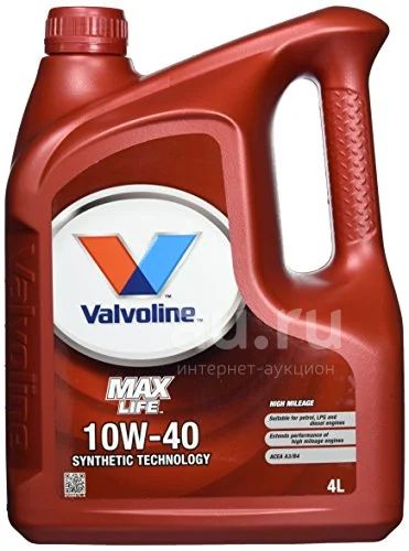 Масло моторное Valvoline MaxLife 10W40 4L ( валволайн макс лайф 10в40 ...