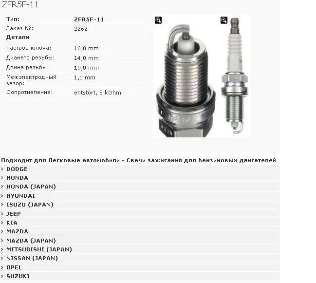 Свеча Ngk Zfr5f 11 Купить