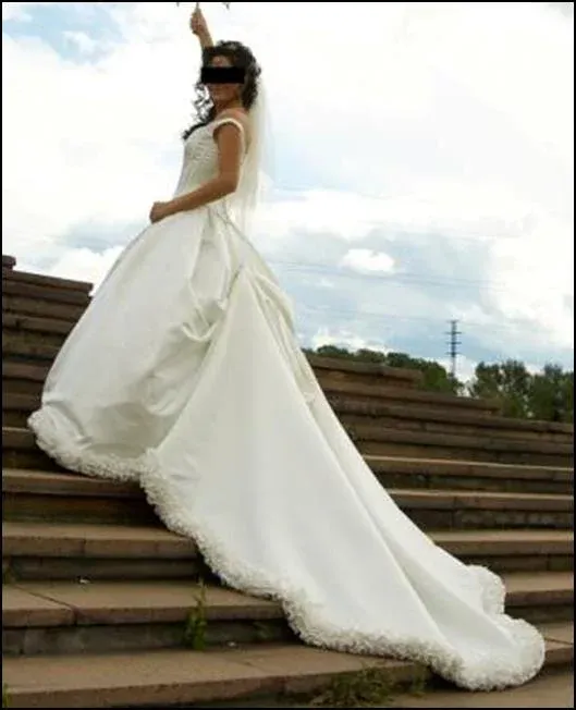 Какой длины должно быть свадебное платье в пол с каблуками
