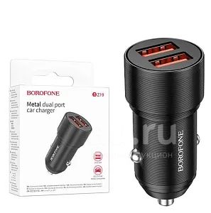 АЗУ USB переходник Автомобильный адаптер питания 2 USB 2.4A BZ19 Pixel ...