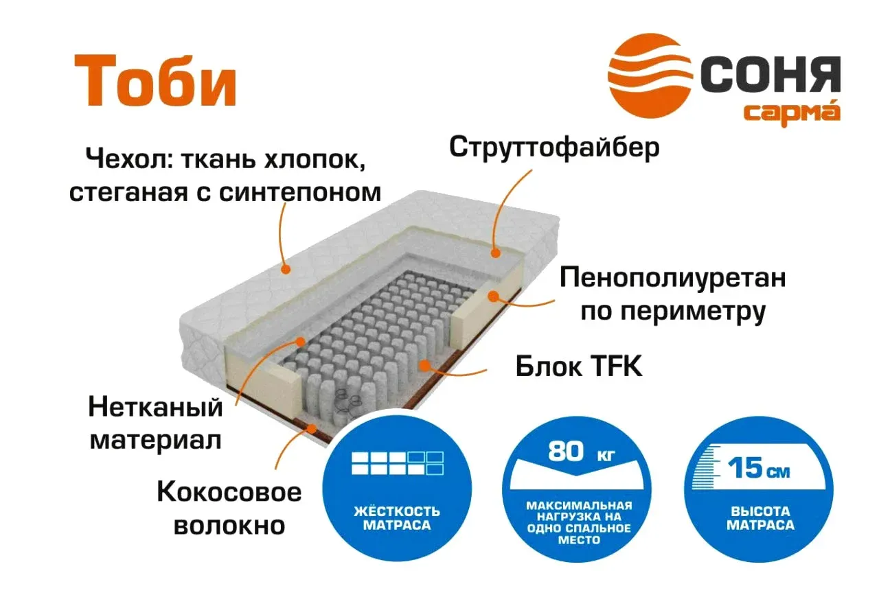 матрас детский 75 160