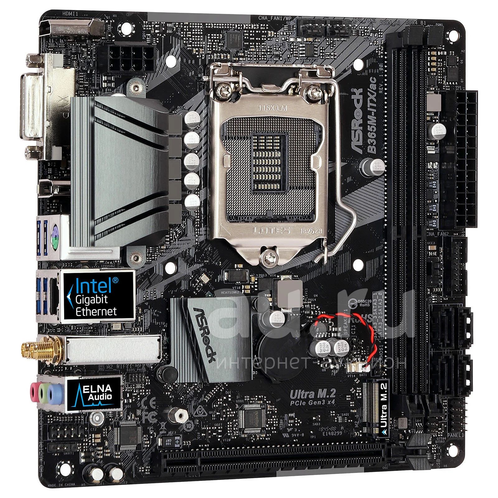 Материнская плата LGA1151-v2 ASRock B365M-ITX/ac | DDR4 | 2666 МГц ...
