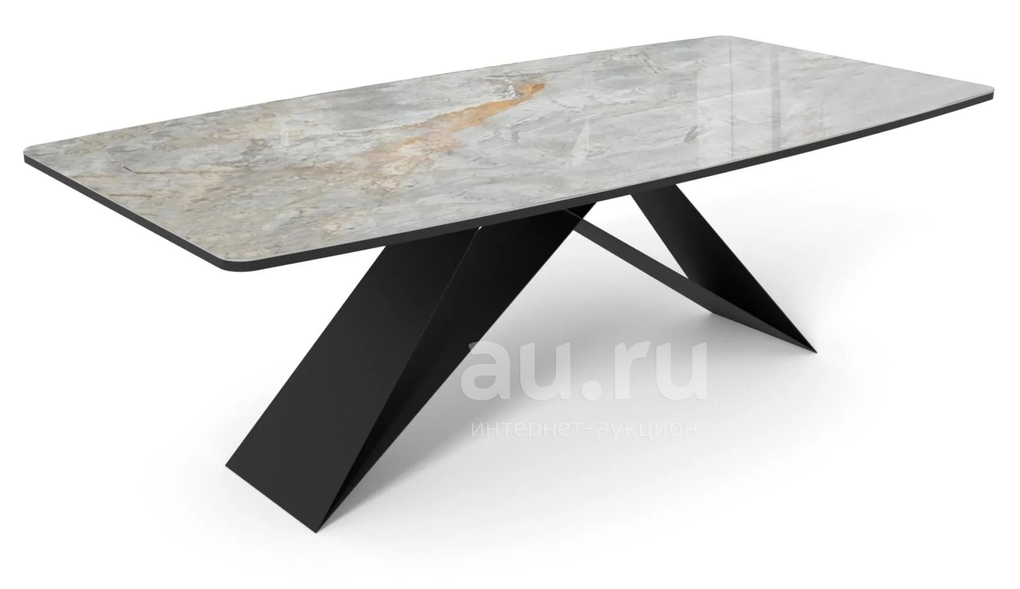 Стол DikLine SKY220 Керамика Titanium Silver River Polished/подстолье ...