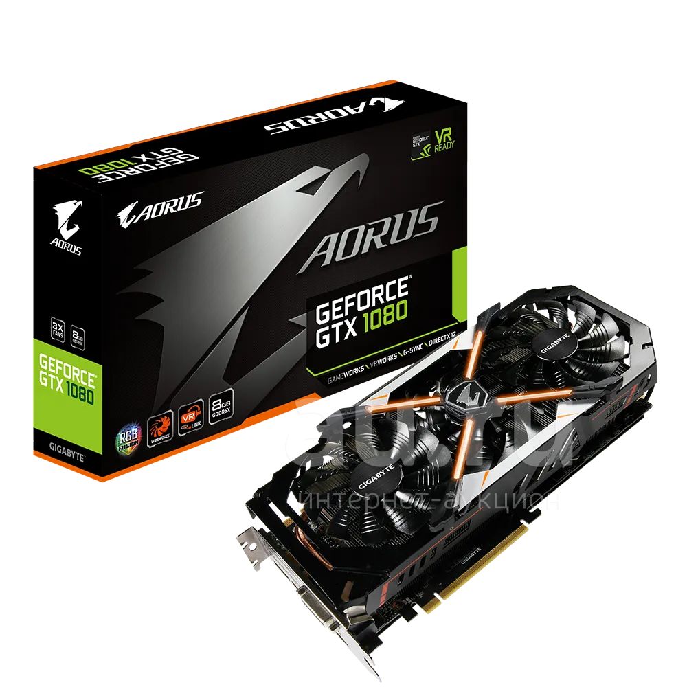 8Gb Gigabyte GTX 1080 AORUS rev 2.0 Полный комплект Быстрее RTX 2060 ...