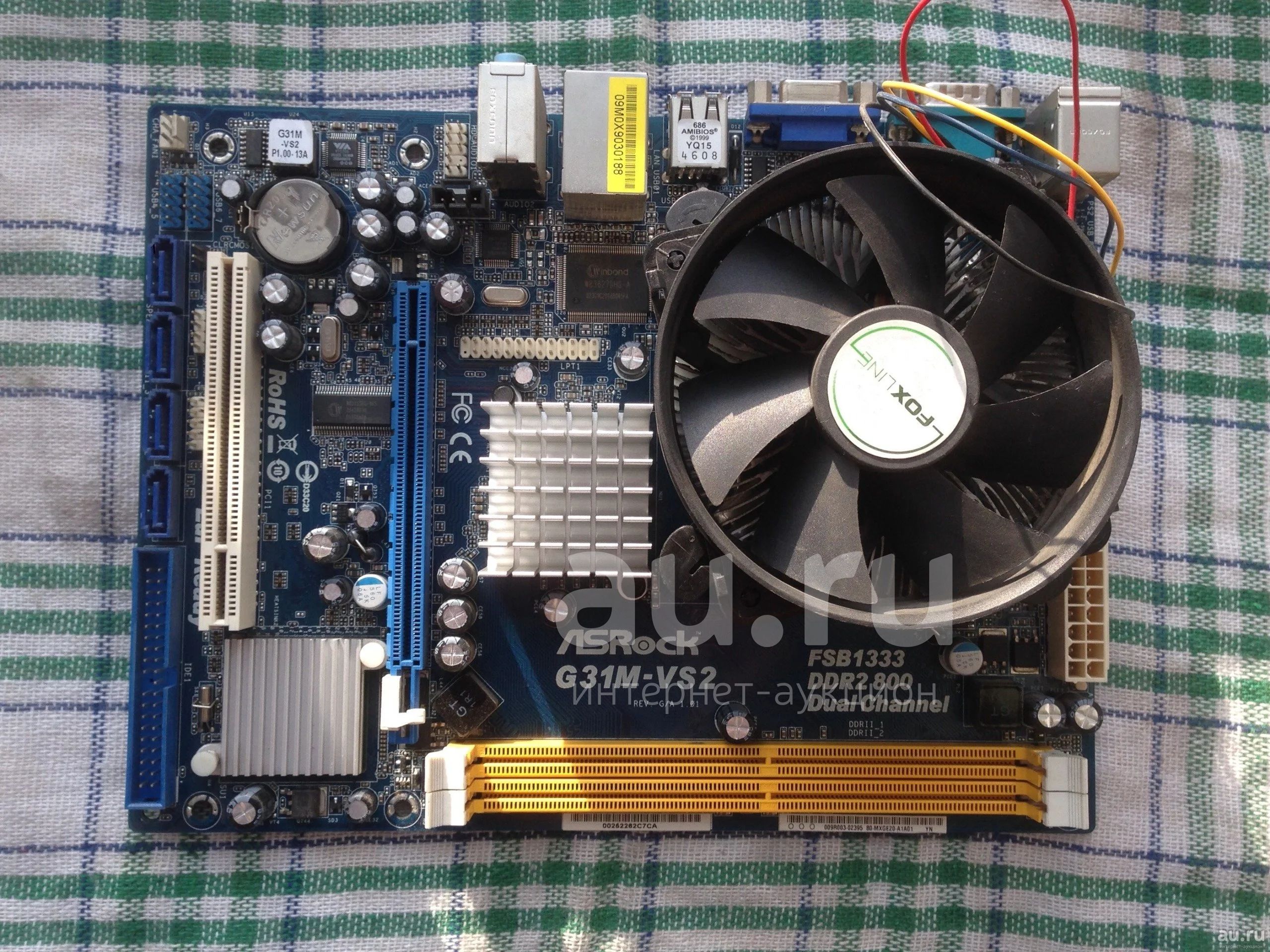 Материнская плата ASRock G31M-VS2 LGA775 с процессором Intel и кулером ...