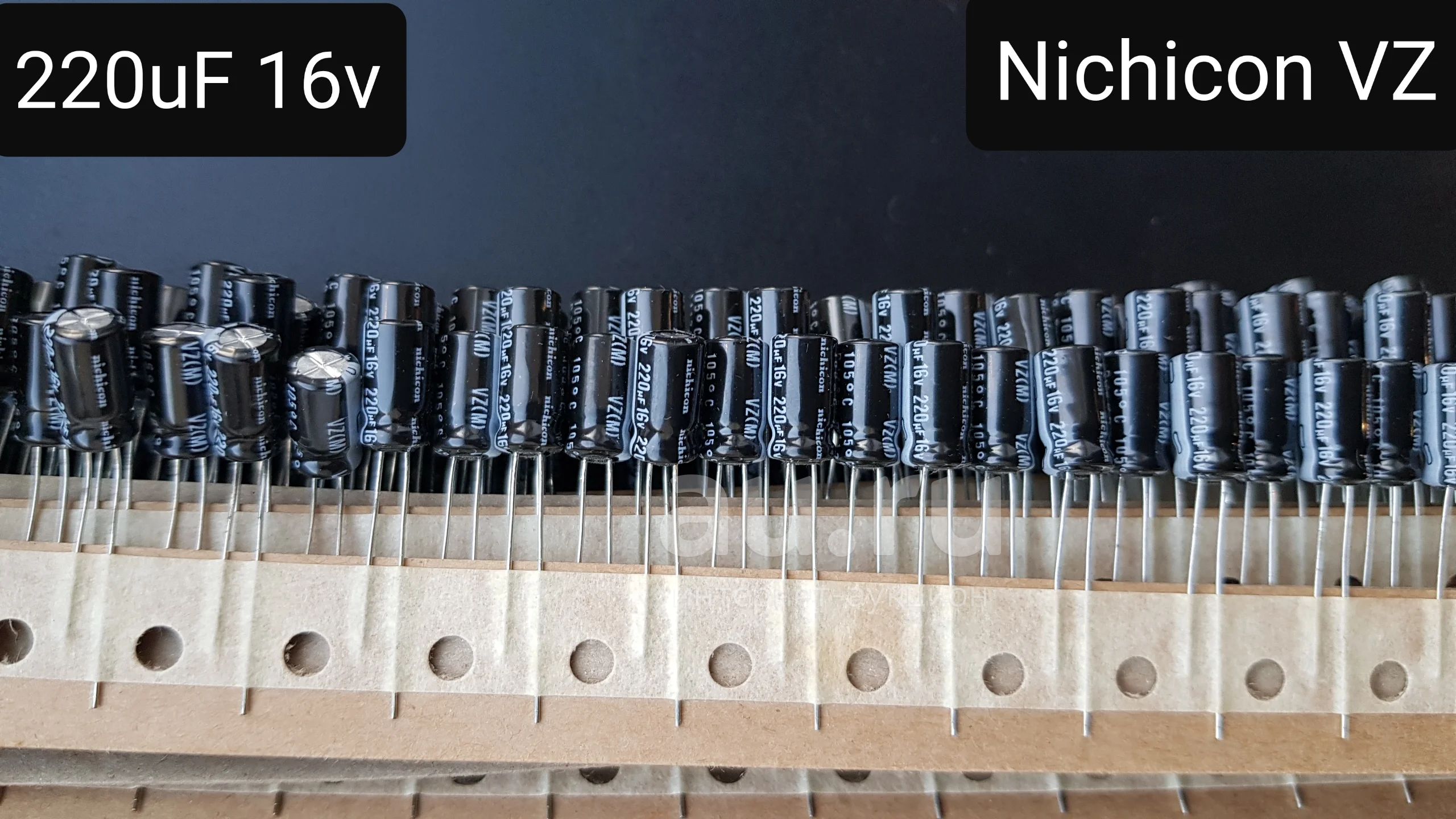 Конденсатор электролитический Ecap 220.0 uF * 16 V t=+105C 6.5x7 mm ...