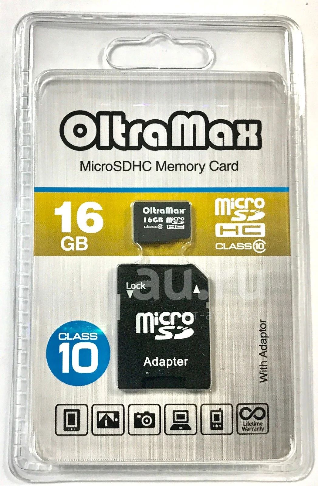 Карта Памяти MicroSD 16GB OltraMax Class 10 + SD адаптер , 16 Gb, новая ...