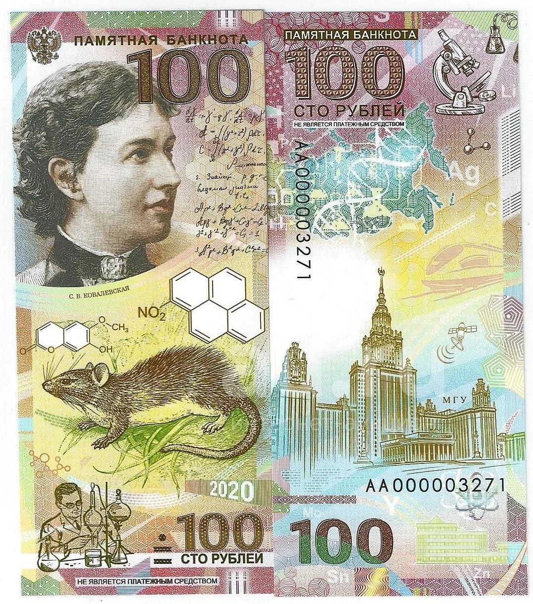 Памятная банкнота 100 Софья Ковалевская