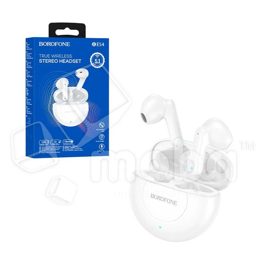 Беспроводные наушники Bluetooth Borofone BE54 ( TWS, вкладыши ) Белый ...