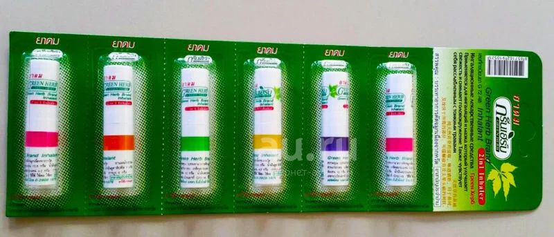 Тайский ингалятор для носа 2 в одном Green Herb Brand Inhalant — купить ...