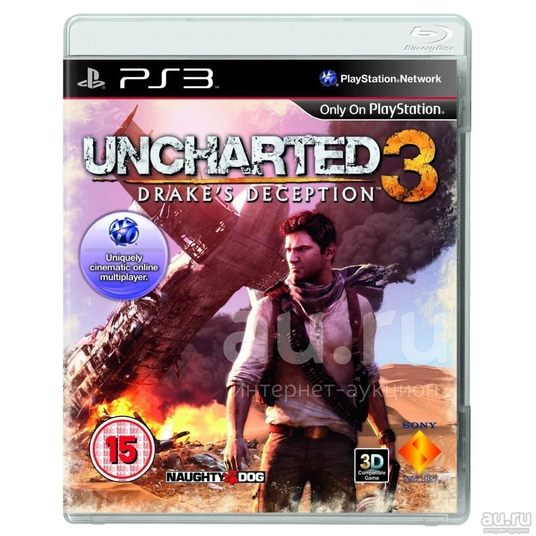 Uncharted 3. Иллюзии Дрейка (с поддержкой 3D) . Лицензионный диск Sony  PlayStation 3 PS3 . Полностью на русском языке . — купить в Красноярске.  Состояние: Б/у. Игры для консолей на интернет-аукционе Au.ru