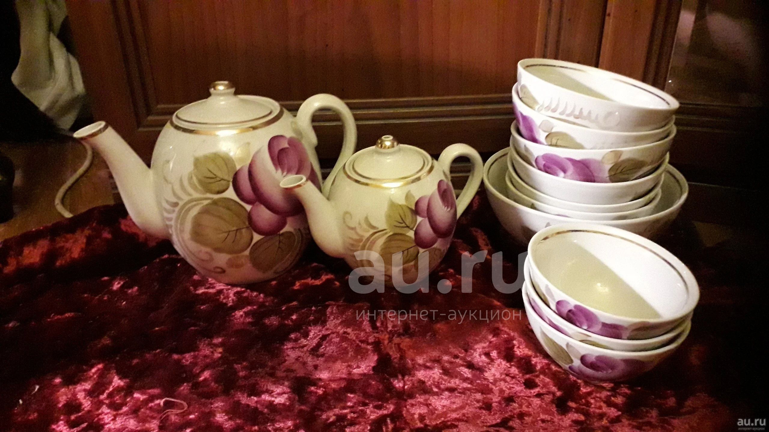Чайный сервиз с пиалами ссср кузяево роспись — купить в Красноярске ...