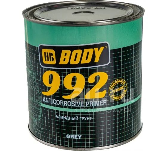 Грунтовка Body 992 антикоррозийная 1К серая банка 1кг — купить в ...