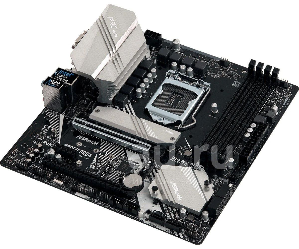 Материнская плата [LGA1151-v2,B365] ASRock B365M Pro4 б/у Гарантия ...